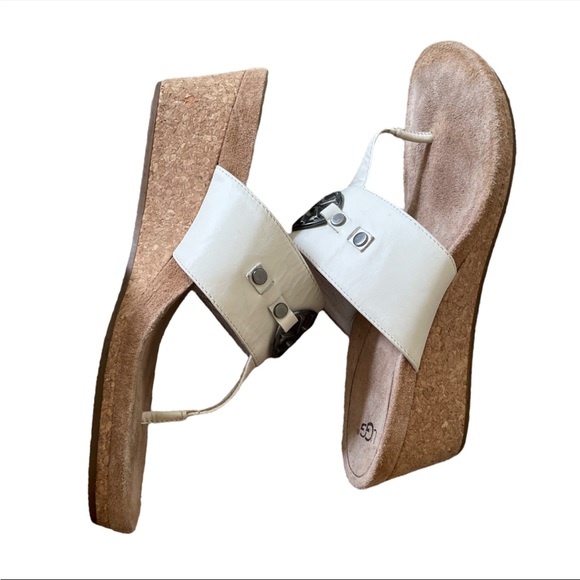 UGG Cream and Tan Wedge Sandals - Picture 7 of 7
